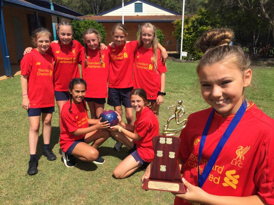Winners: Heritage Christian School's year 5-8 girls team are North Coast five-a-side soccer champions. Photo: supplied