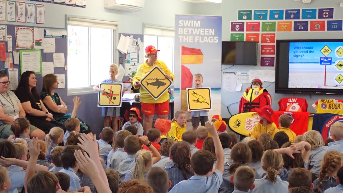 Learning: School students from the bush have learned about beach safety. Photo: supplied