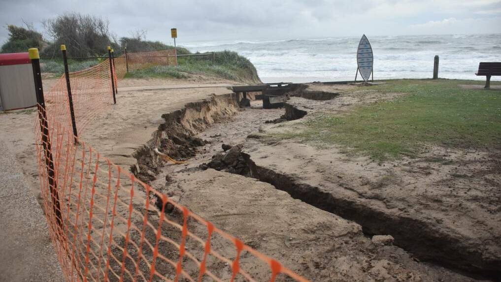 Erosion at Town Beach after heavy storms
