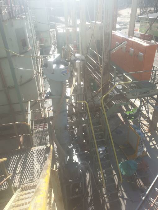 A tube rigged up to Costerfield mine's processing plant for a test run completed last month. Picture: SUPPLIED