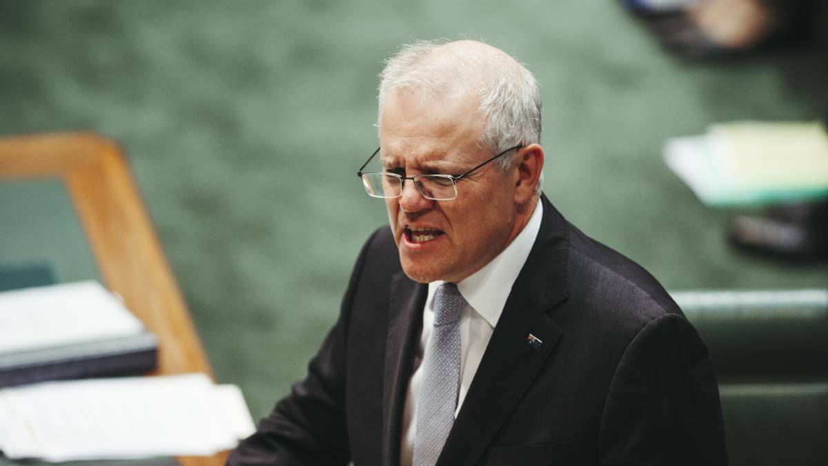  Prime Minister Scott Morrison during Question Time. Picture: Dion Georgopoulos