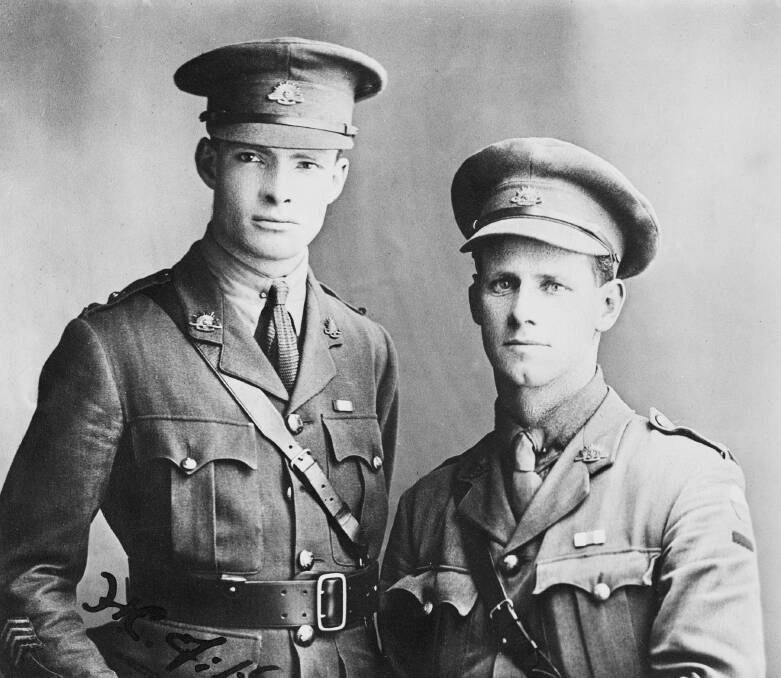 A signed portrait of escapees Lieutenant Henry Fitzgerald and Captain John Mott MC. 