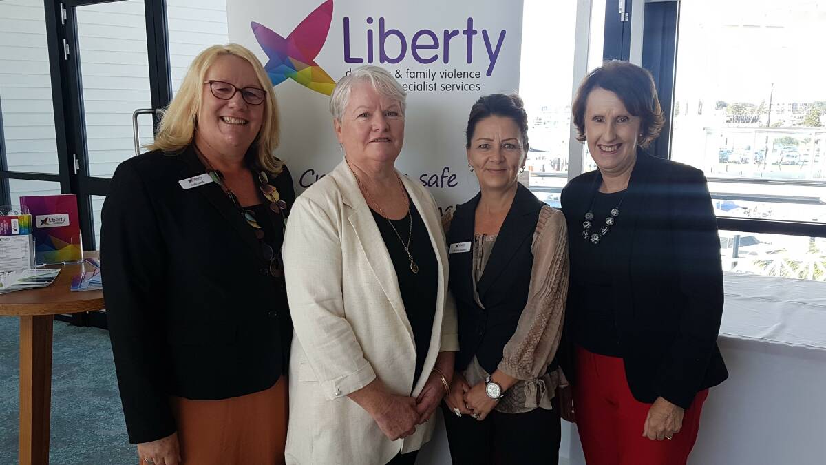 BUILDING PARTNERSHIPS: Kelly Lamb, CEO of Liberty, June Wilson, Executive Officer of Kempsey Families Inc, Ulla Inki-Gilabert, Liberty Advocacy and Prevention Manager; and Leslie Williams, Member for Port Macquarie. Photo: Michelle Parker