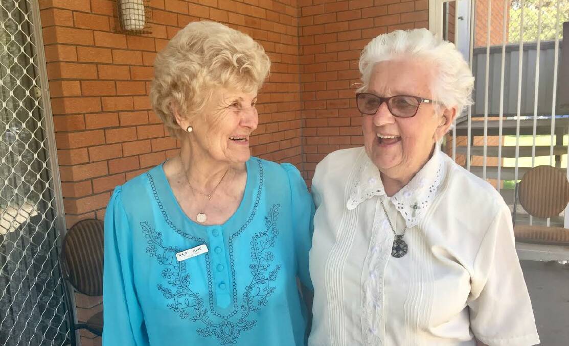Friends: Soup kitchen volunteer June Crook and Sr Marjorie McLachlan.