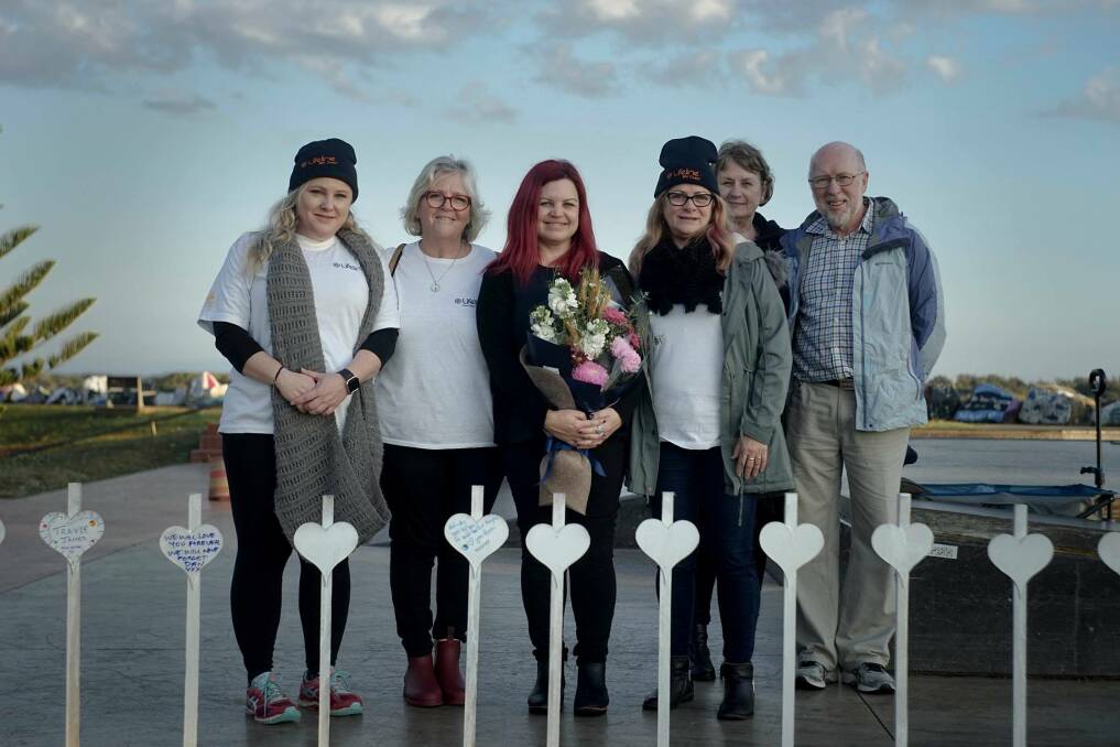Lifeline staff Kelly Saqidey, Di Bannister, Lisa Willows, Catherine Clarke, Lea Harvey nad John Fulton. PHOTO: Lifeline Mid Coast