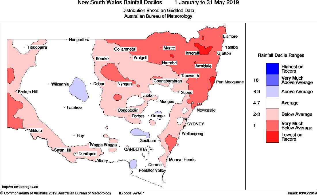 TOUGH CONDITIONS: Port Macquarie has had very low rainfall this year. Photo: BOM