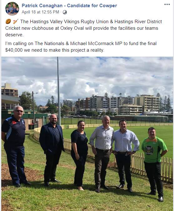 A facebook post by Patrick Conaghan about Oxley Oval. PHOTO: Patrick Conaghan