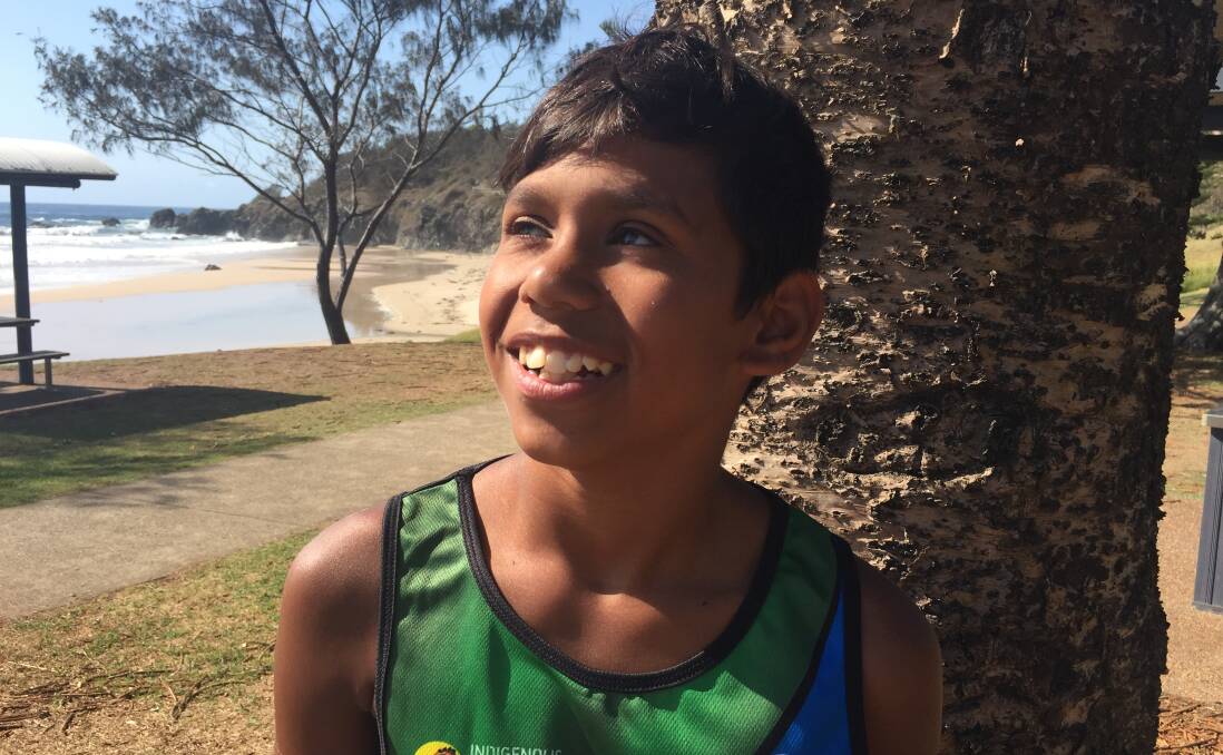 High hopes for his future, Bush to Beach participant 13-year-old Leslie Smith at Oxley Beach. 
