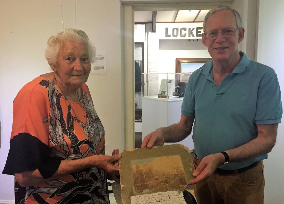Hazel Hayward with the Port Macquarie Historical Society President Clive Smith. 