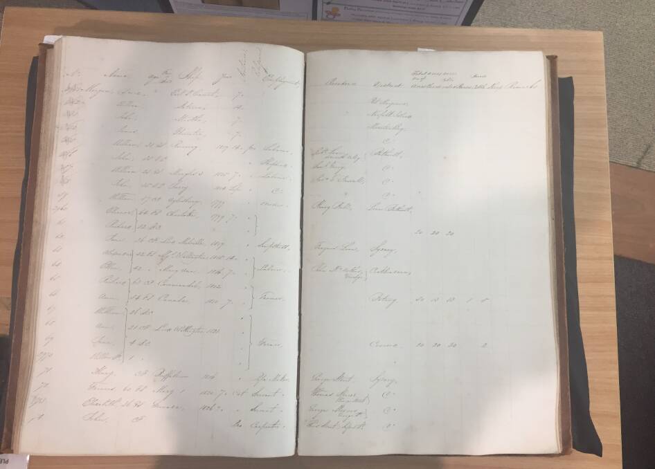 The first ever Australian Census recorded in 1828 on display in Port Macquarie. PHOTO: Carla Mascarenhas