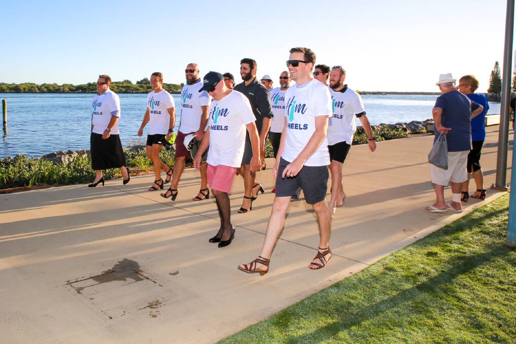 Walking: Last year some of the participants of the Men in Heels event in Port Macquarie. 