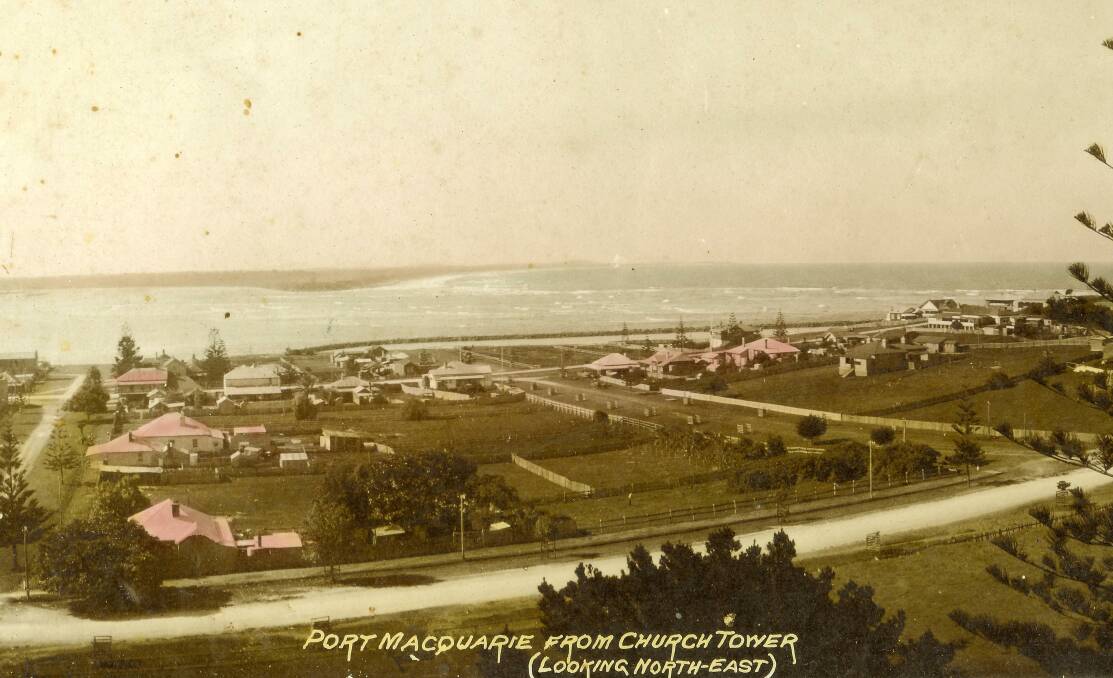 Before the breakwall: The view looking north-east from St Thomas' Anglican Church across the broad mouth of the Hastings and on to Point Plomer.