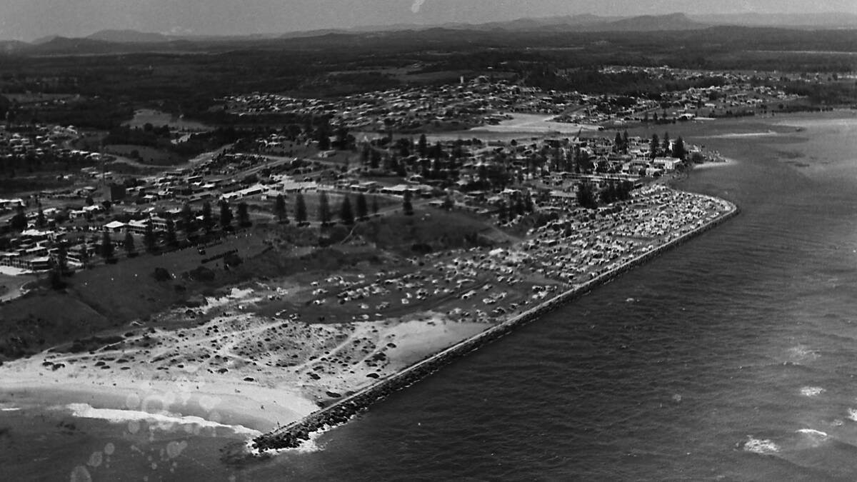Fresh pool?: The area set aside for the baths reserve at the seaboard end of the breakwall, 1963. 