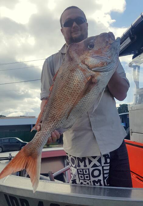 Family size: Our Berkley Pic of the Week is Steve Atkins with a terrific 8.68 kilogram snapper he recently landed offshore from Lake Cathie on a pilchard.