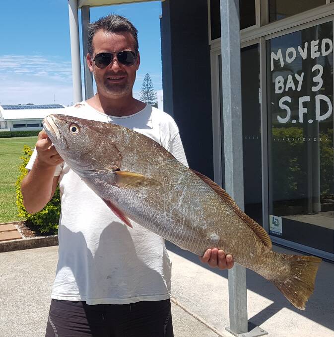 Score: Peter Cording recently ticked one off the bucket list, scoring this nice mulloway off the north breakwall. Photo: supplied