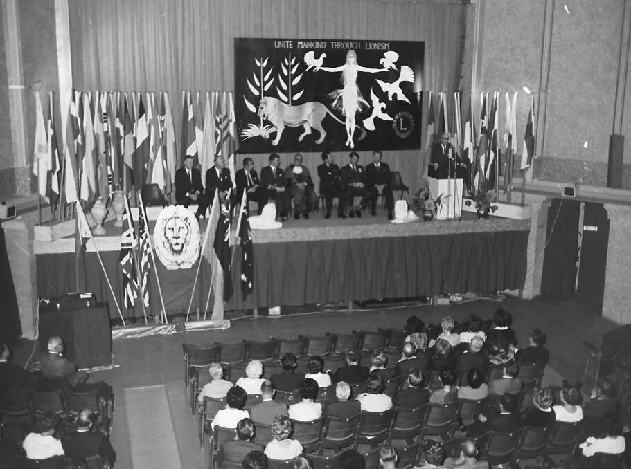 The Lions Convention gets underway, with Convention Committe chairman, Bill Parsons at the microphone, 1969.