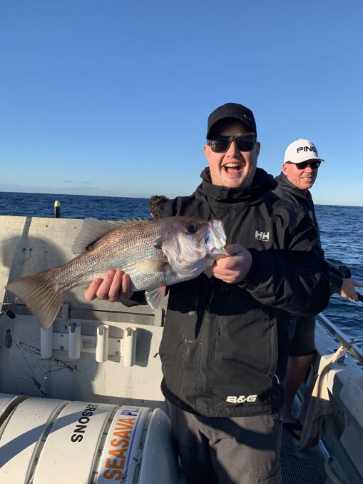 Nice meal: Our Berkley Pic of the Week is Nick from Sydney with this terrific pearl perch he recently scored on a trip with Ocean Star Charters.