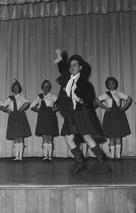 Fling: Mrs Lorraine Doyle led a group of Scottish dancers in the grand finale at the Armistice reunion dinner (1967) and she starred as the solo dancer.