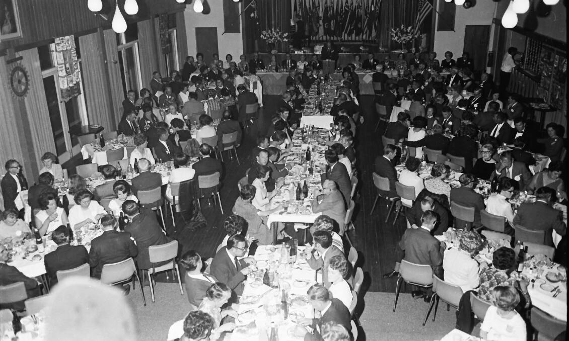 House full: Port Macquarie West Rotary Club Charter Dinner guests at the RSL Club's auditorium, 1971. Photos: supplied by Port Macquarie Museum.
