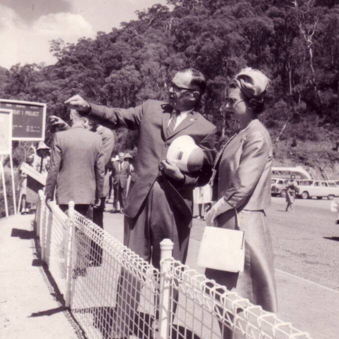 Spent a penny: Bureaucrats erected dozens of portable loos along the route Queen Elizabeth II travelled on her visit to the Snowy Mountains Scheme in 1963.