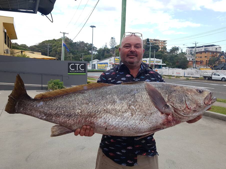 Cach: Our Berkley pic of the week is Gunnedah visitor Craig Wicks with this sensational mulloway he recently caught off the south wall on a lure.