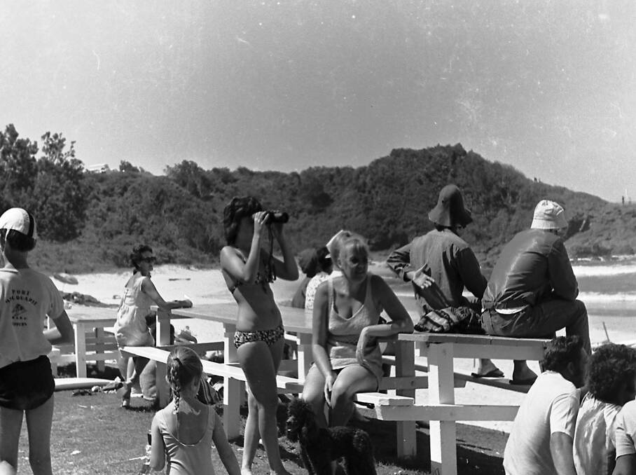 Mrs Dell Keena watches the action at the Port Macquarie Surf Lifesaving Carnival, 1971. Photos supplied by Port Macquarie Museum.