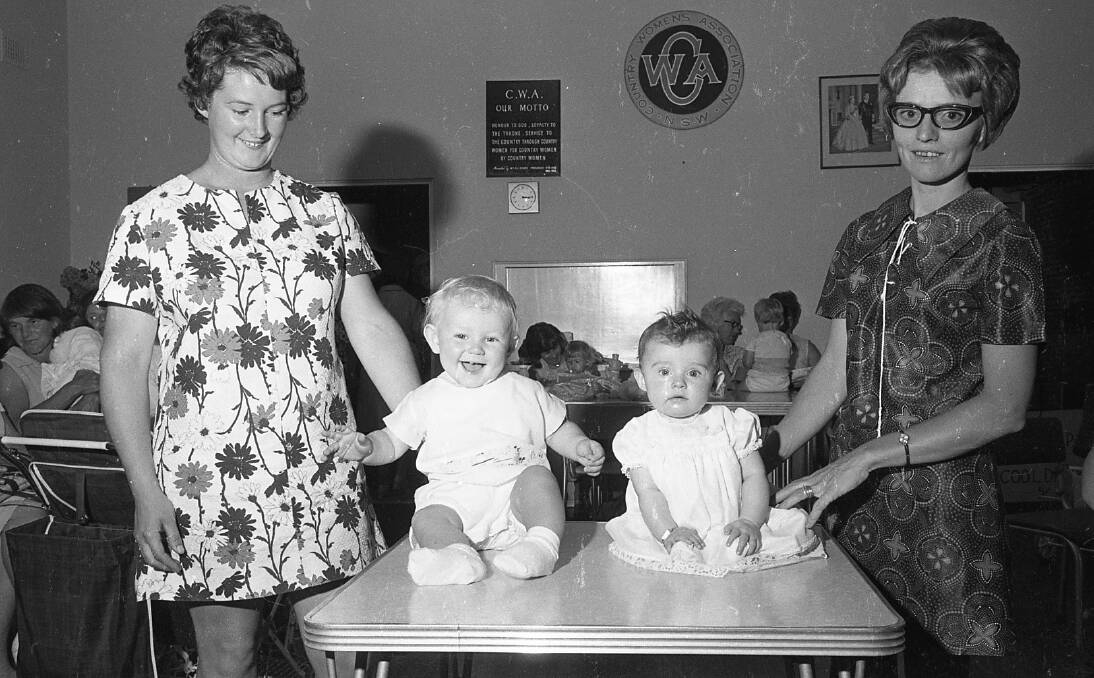 Quota Baby Show champions and their mothers Mrs Carol Robinson, Mark Robinson, Nicole Fawcett, Mrs Marjorie Fawcett, 1971. Photos: supplied by Port Macquarie Museum.