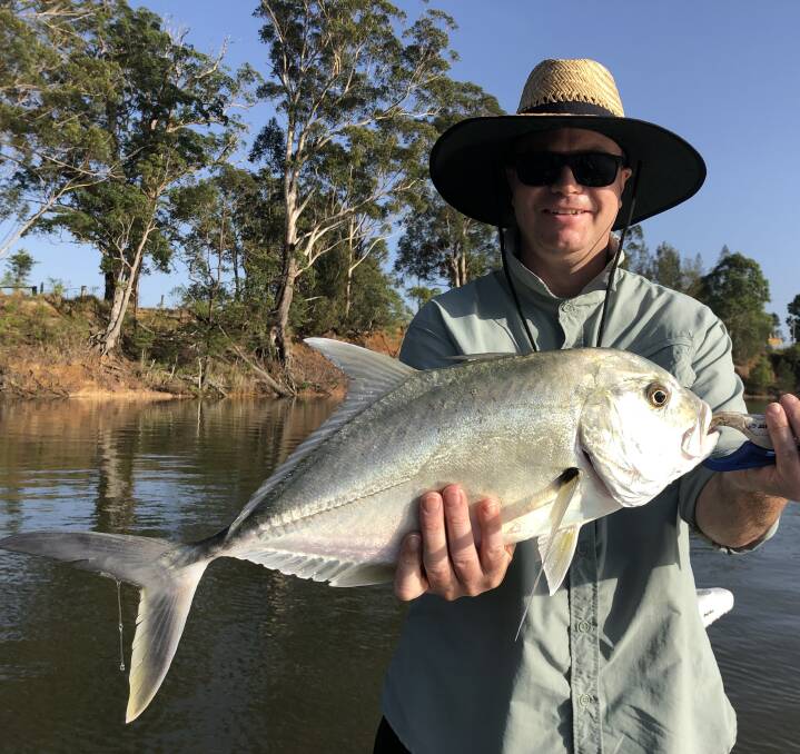 Our Berkley pic of the week is Adam Higgs with this solid trevally he caught during a trip with Mark on Castaway Estuary Charters. Photo supplied.