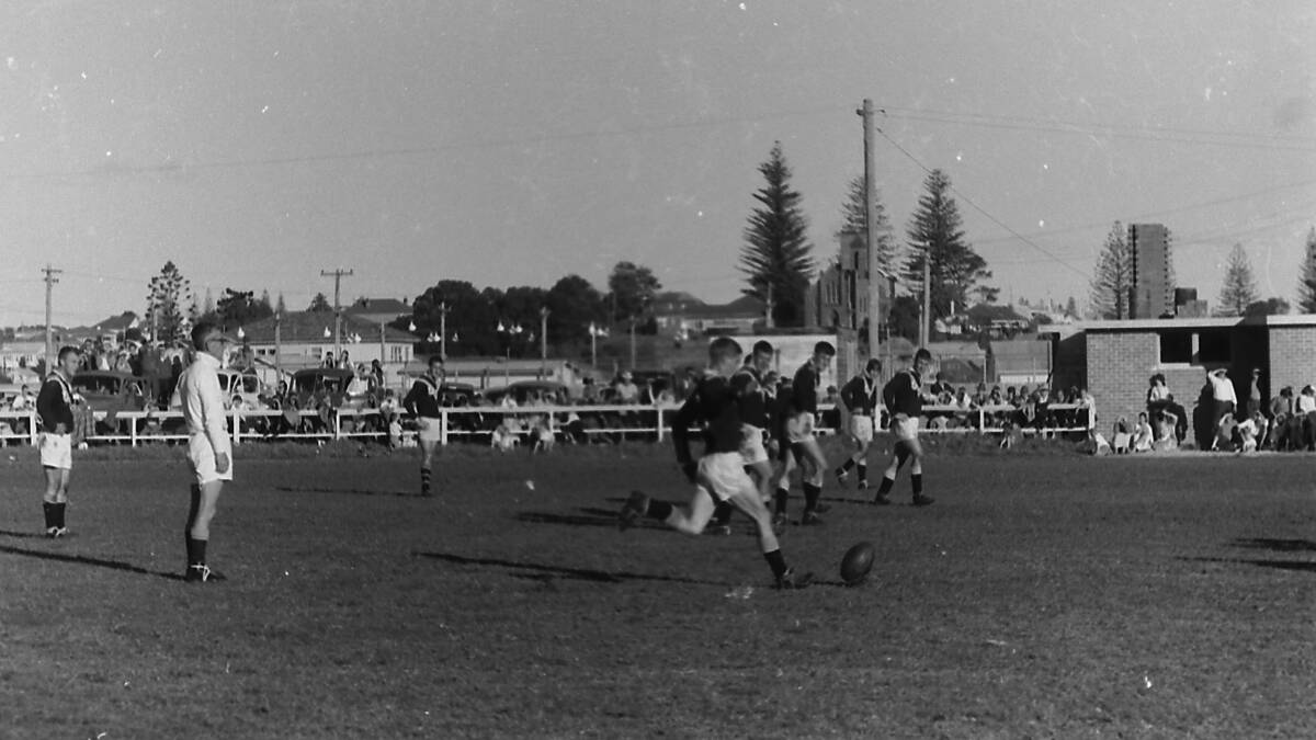 Popular venue: A football match at Westport Park, 1962.