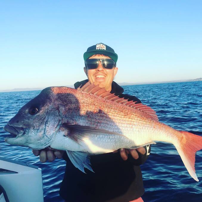 Family feed: Jim Crowe recently scored this terrific snapper off Port Macquarie on a soft plastic. Photo: supplied 