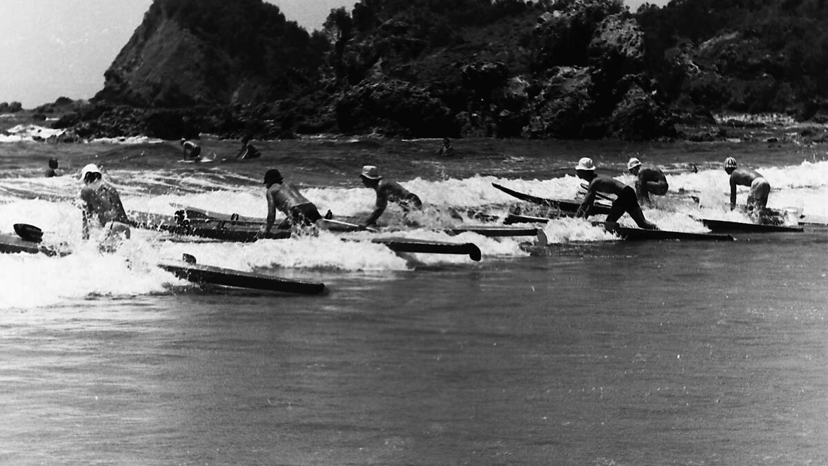 Long boarders: Surfers at Flynns Beach, 1969. Photos: Port Macquarie Museum.