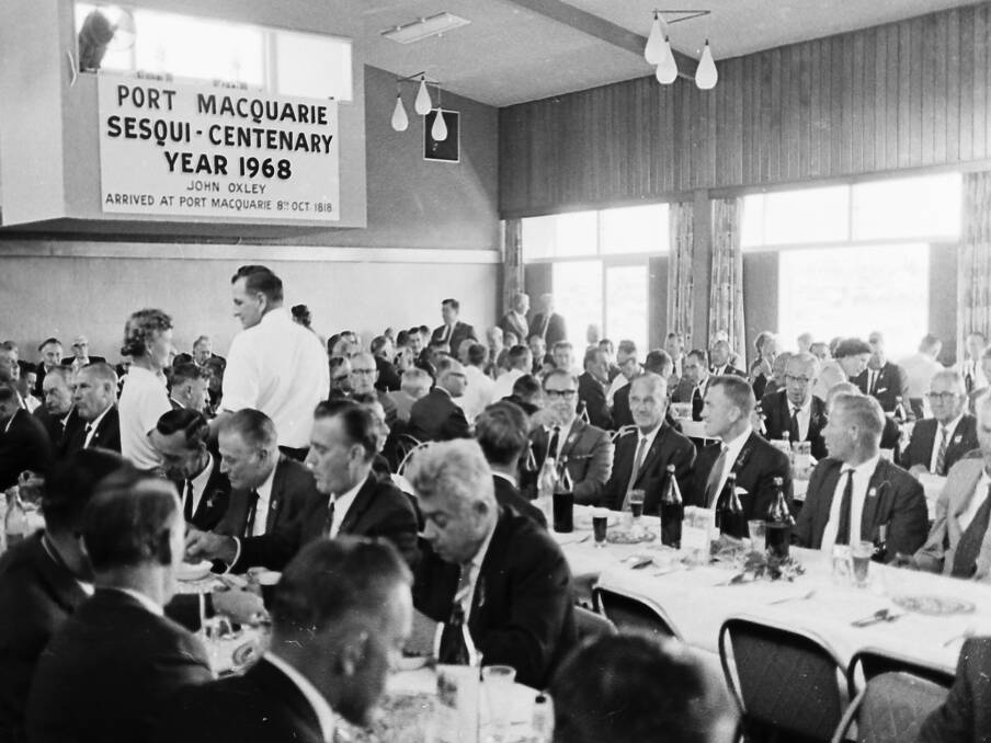 Reunion dinner: Anzac Day dinner at the Port Macquare RSL Club, 1968.
