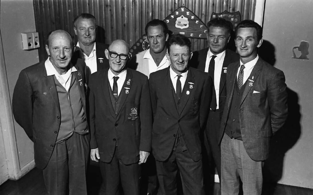 Committee chosen: West Port Bowling Club committee from left Messrs Gowers, Clarke, Wheeler, Green, Brooke, Carrol and Nichol, 1971. Photos: supplied by Port Macquarie Museum