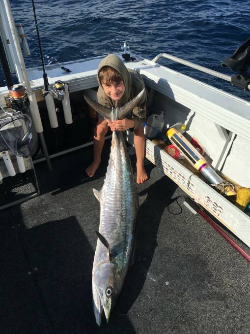Quite the catch: Our Berkley pic of the week is Elijah Bateman who, together with his dad, recently caught this terrific 20 kilogram plus Spanish mackerel in Barries Bay.