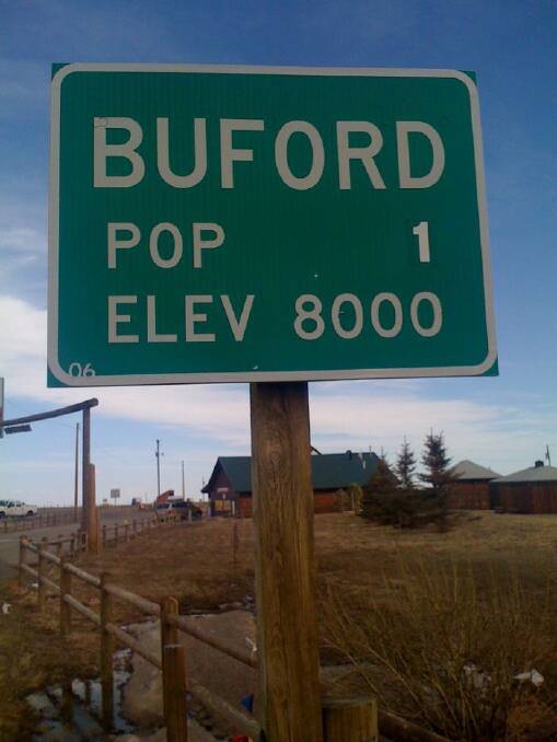 Lonely place: Buford is officially America’s smallest town, with a population of just one person, but about 1000 visitors a day make a stop-over there to take selfies.