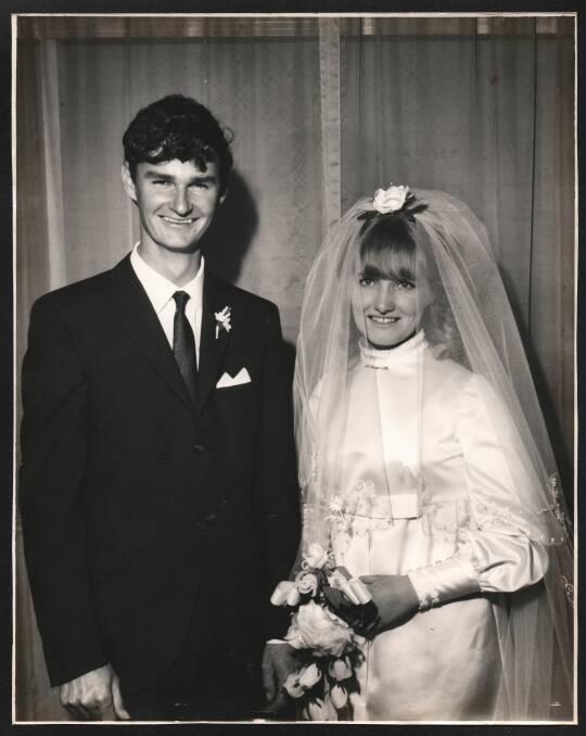 Nuptials: The groom and his bride, Reid and Gwen Doig, married in October, 1968 by Archdeacon Warr. 