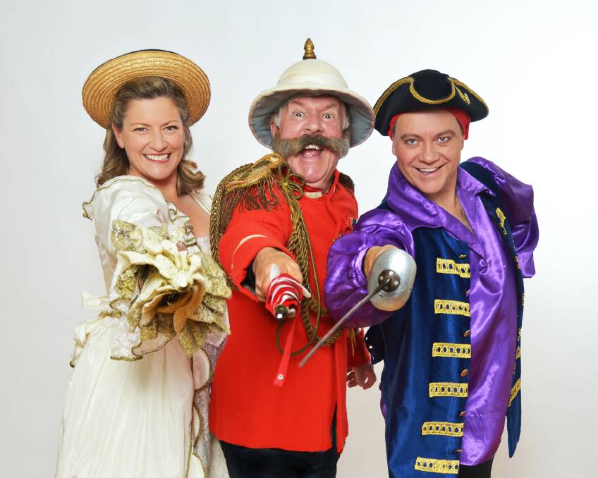 Alison Jones, Brian Hannan and Phil Gould in Pirates of Penzeance at the Glasshouse