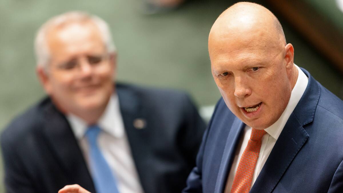 The nature of conflict has changed, warns Defence Minister Peter Dutton, with cyber-attacks now commonly preceeding other forms of military iintervention. Picture: Sitthixay Ditthavong
