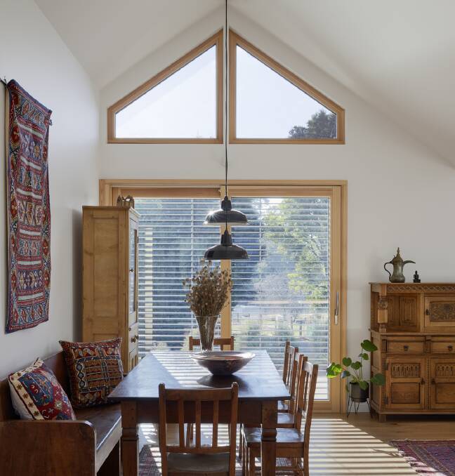 LIGHT AND BRIGHT: The home takes advantage of the winter sun to provide passive heating.