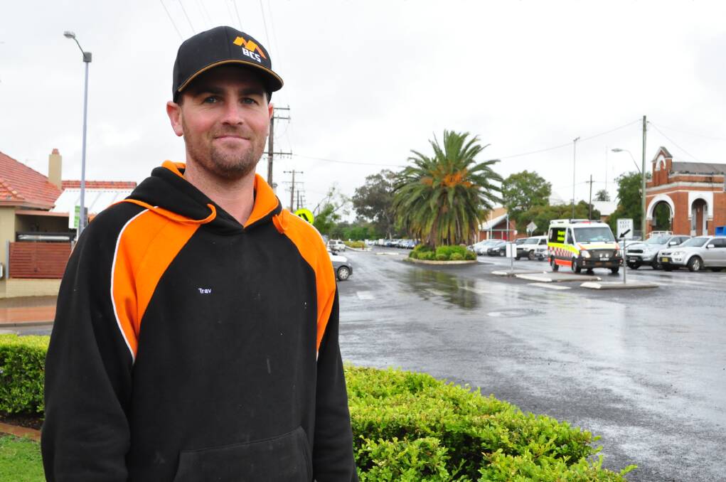 Modest hero: Travis Boland was back in Parkes on Monday just two days after he pulled a father and son from their burning vehicle. Photo: BARBARA WATT