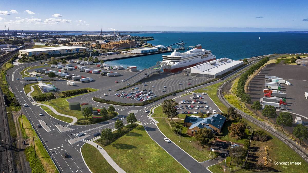 NEW DIGS: A concept image of the planned Spirit of Tasmania terminal at the Geelong Port. Picture: Supplied