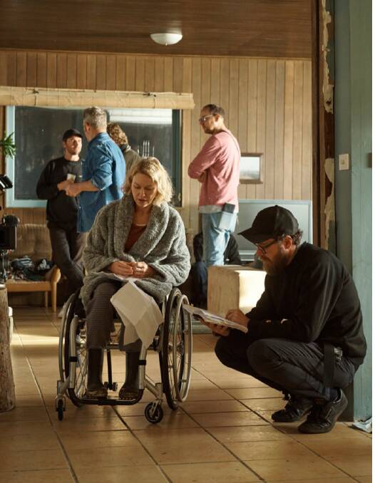 HARD AT WORK: Naomi Watts as Sam Bloom, on set with Glendyn Ivin. Ivin says Watts was "an absolute pleasure to work with". Photo: supplied