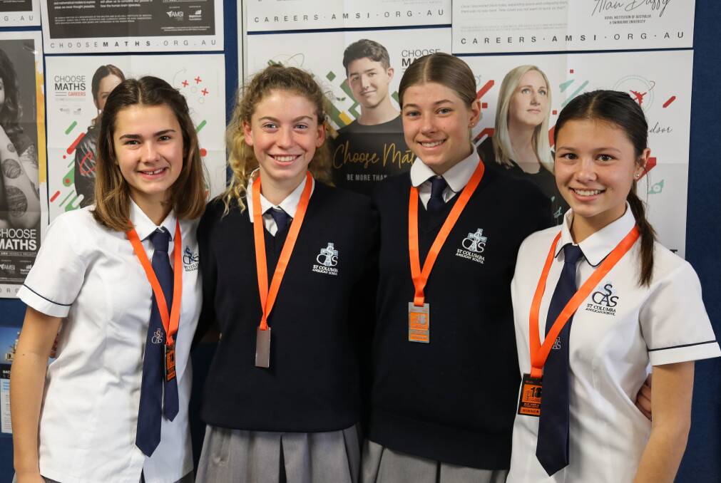 GREAT JOB: Tait McIntyre, Kera Mumford, Kiarna Best and Anneke Oliver won a team prize at the National ChooseMaths competition. Photo: Laura Telford.