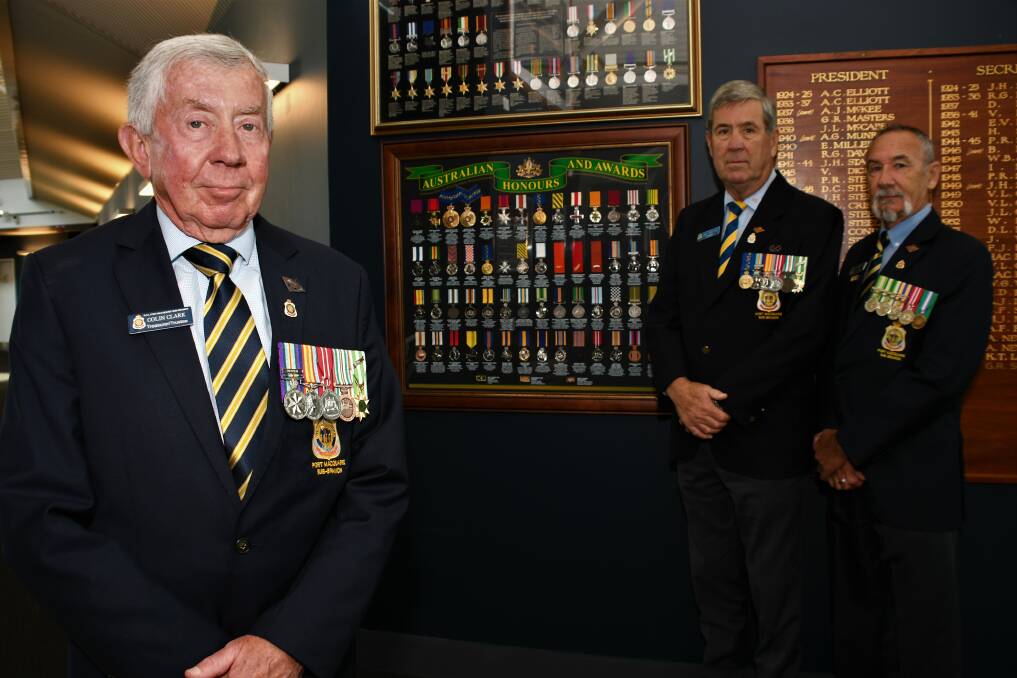 Remember: Colin Clark, Greg Laird and Gary Spencer are inviting members of the public to come and remember fallen veterans. Photo: Matt Attard.