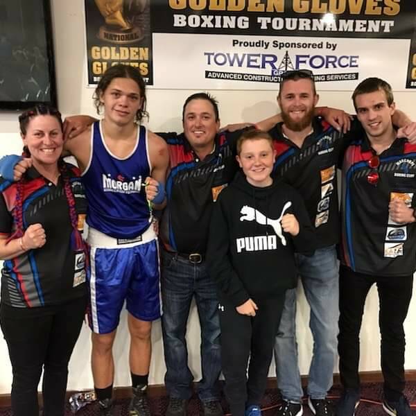 TEAM: Reece Anderson and the Wauchope Boxing team post match.