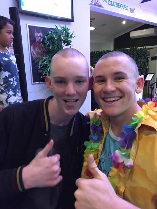 Tom Woodham and his friend Liam Byrnes after going short.