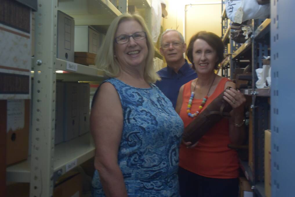 CHEERFUL: Debbie Sommers, Clive Smith and Port Macquarie MP Leslie WIlliams at the museums.