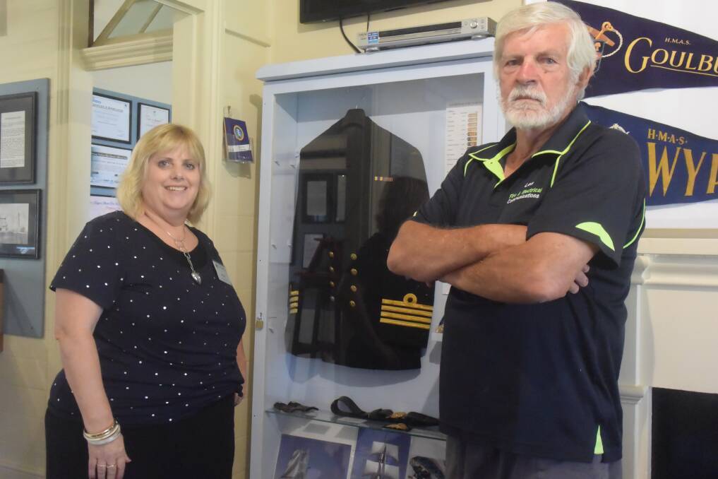 REMEMBER: Diane White and Port Macquarie Naval Association branch president Len Barker at the Port Macquarie Maratime Museum. PHOTO: Laura Telford.