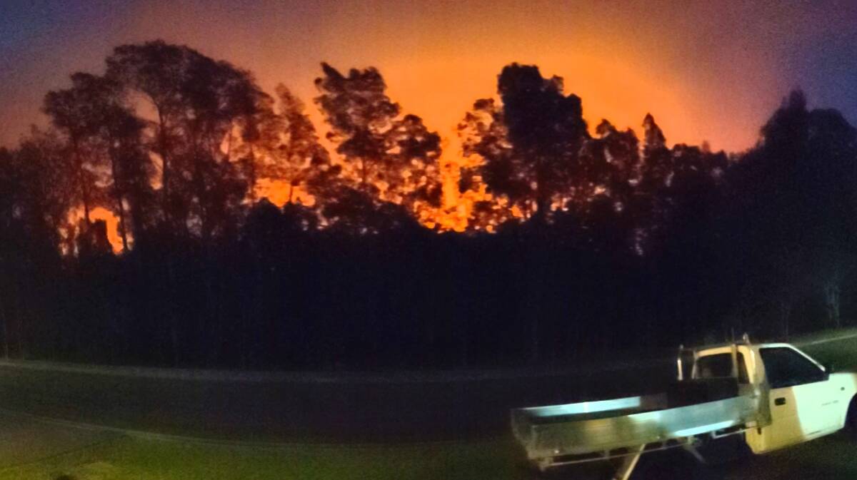 BURN: The view from the Wilson family home just before the evacuated a second time. PHOTO: Jack Wilson.