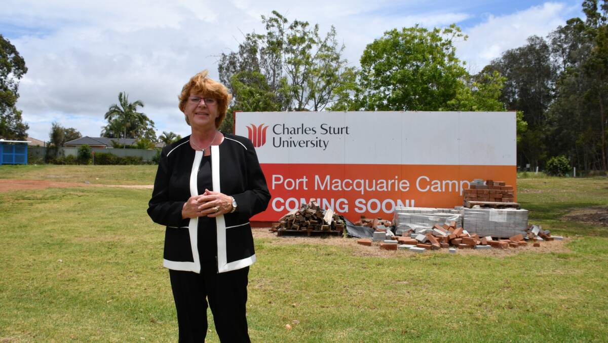  BIG IDEAS: Head of Campus at CSU in Port Macquarie, Professor Heather Cavanagh on the site where stage two and three will take place. Photo: Oscar Carter.